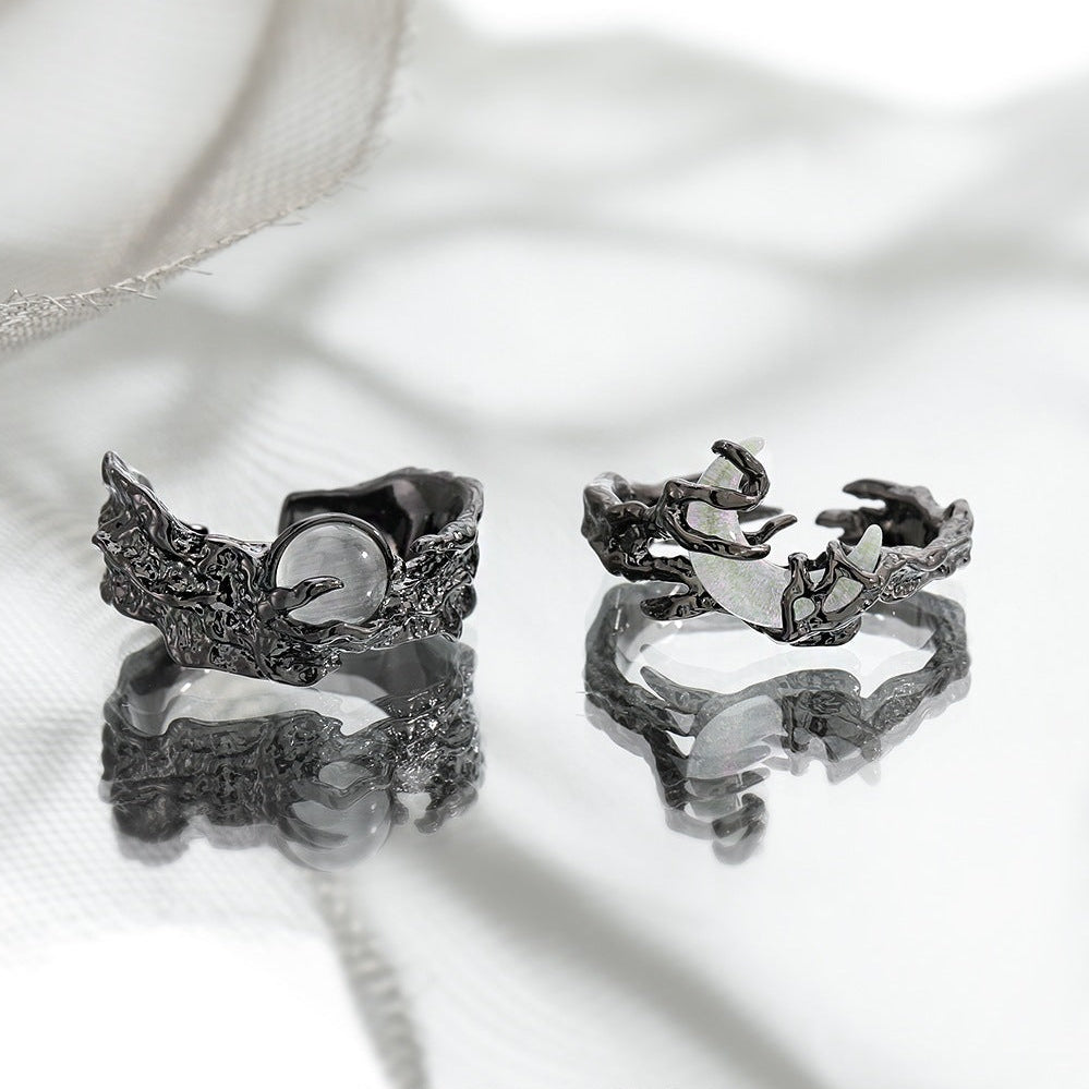 Black Lunar Mist Rings