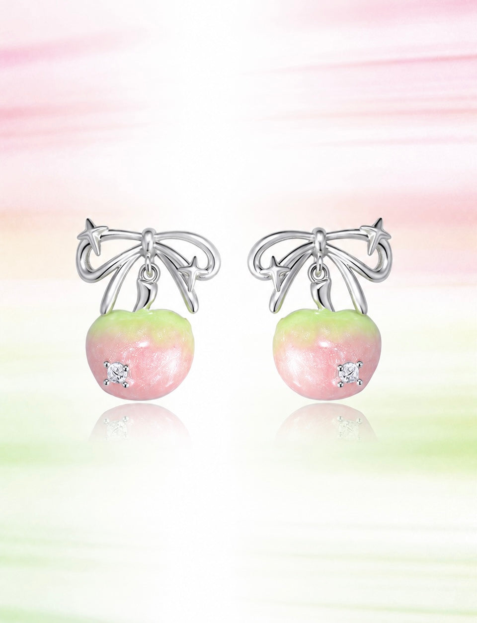 Cherry Blush Bow Earrings