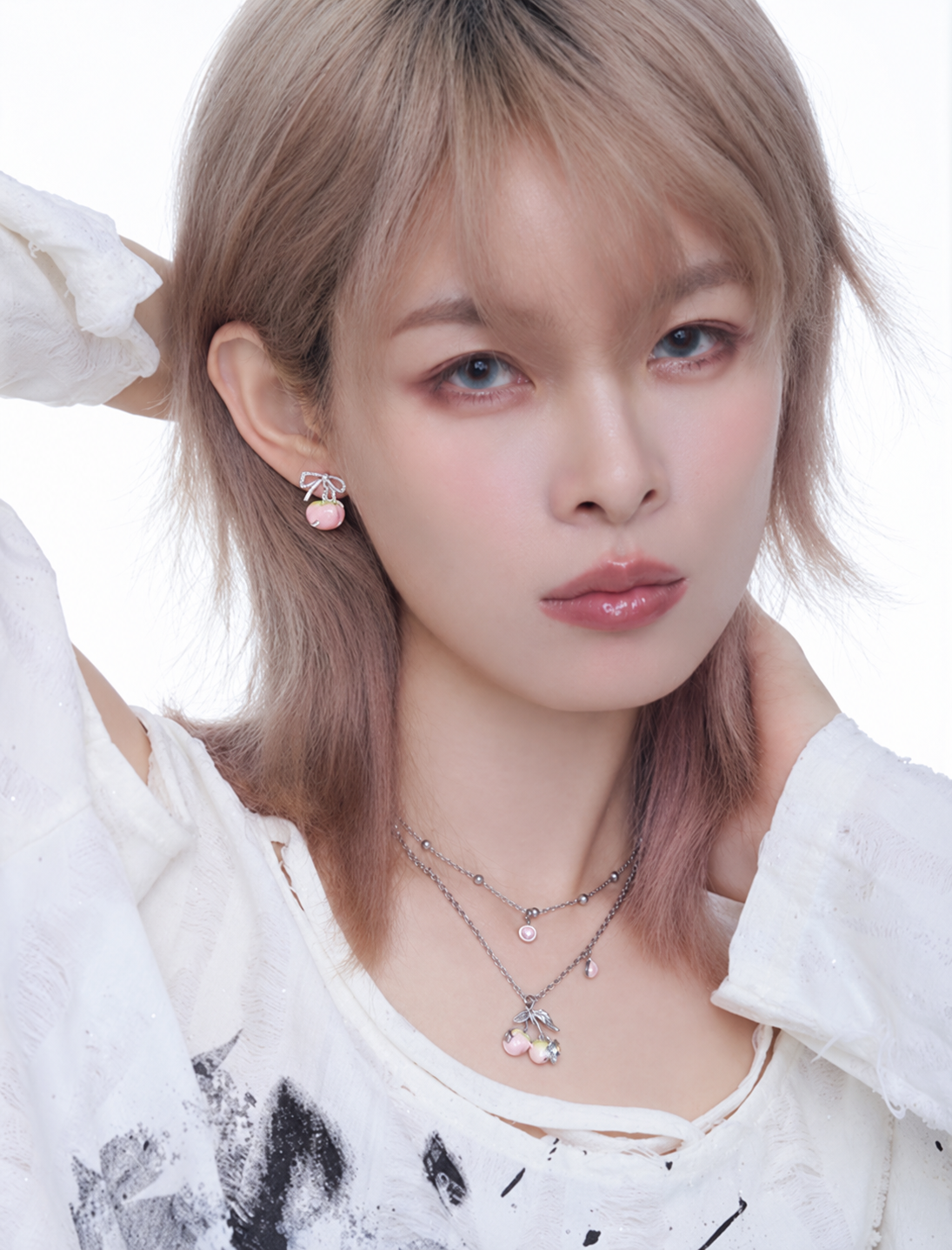 Cherry Blush Bow Earrings
