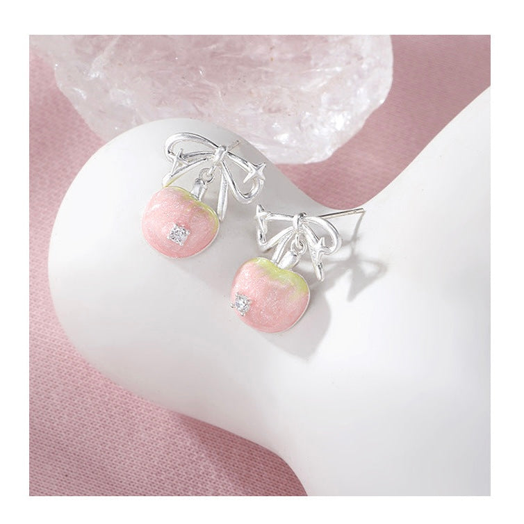Cherry Blush Bow Earrings