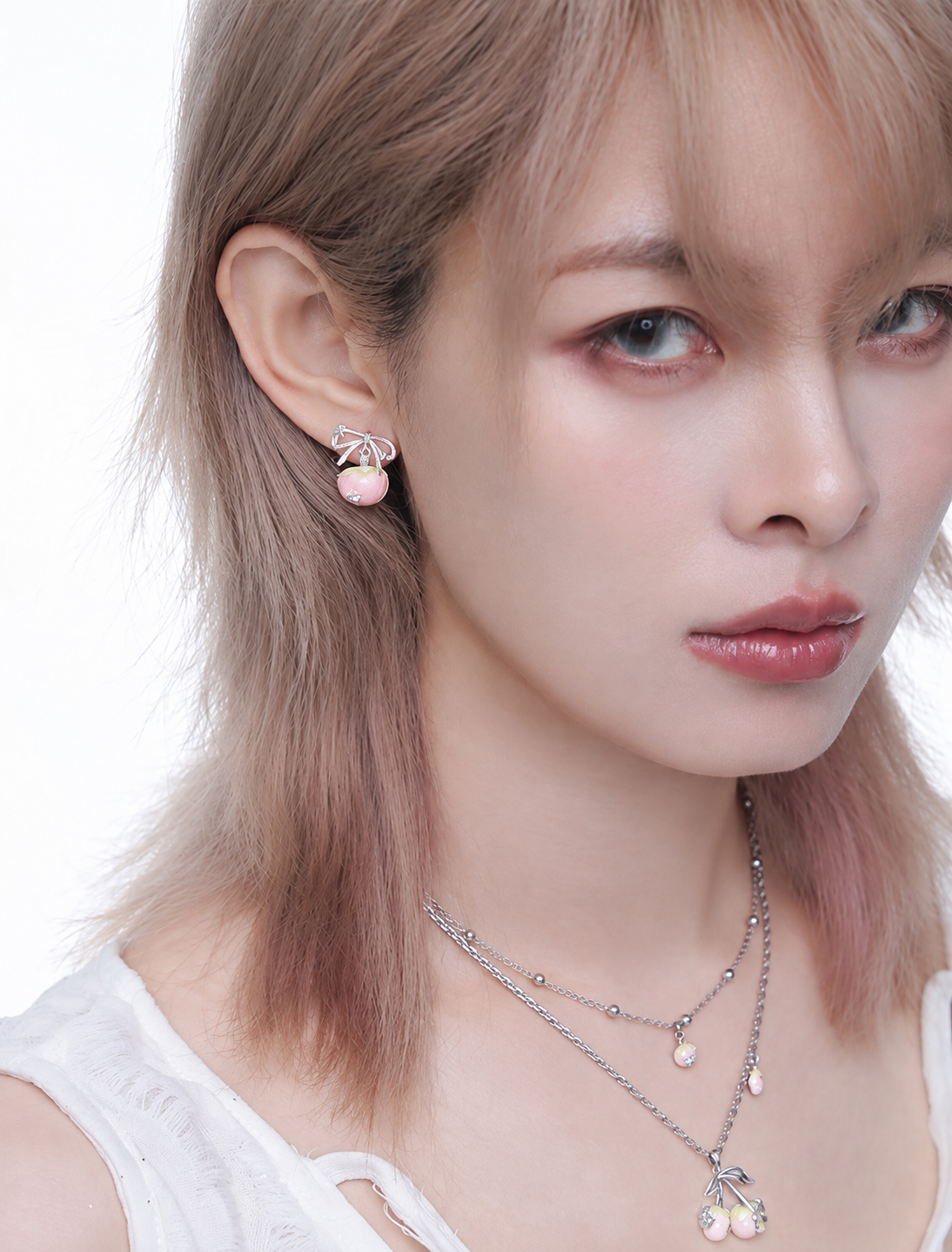 Cherry Blush Bow Earrings