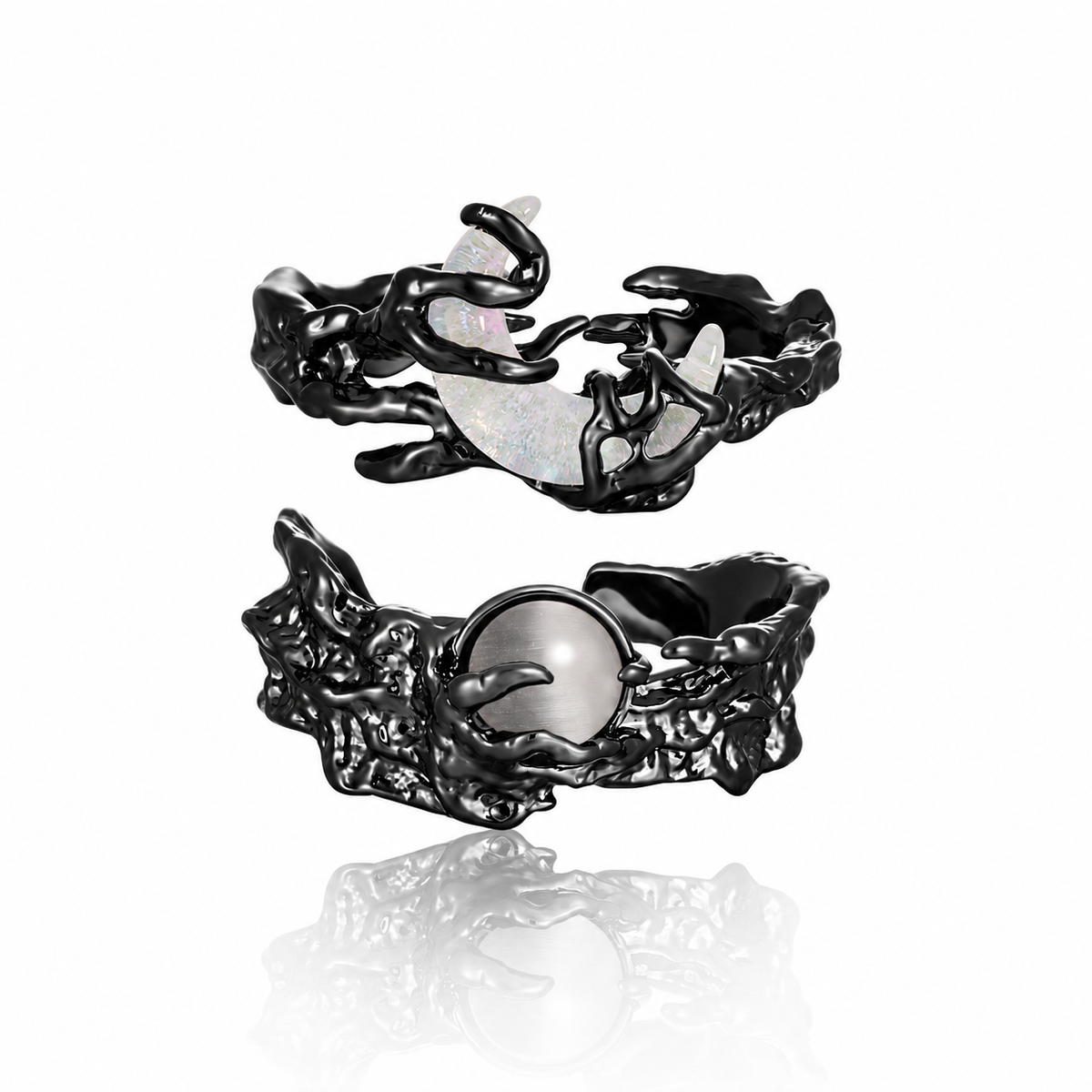 Black Lunar Mist Rings