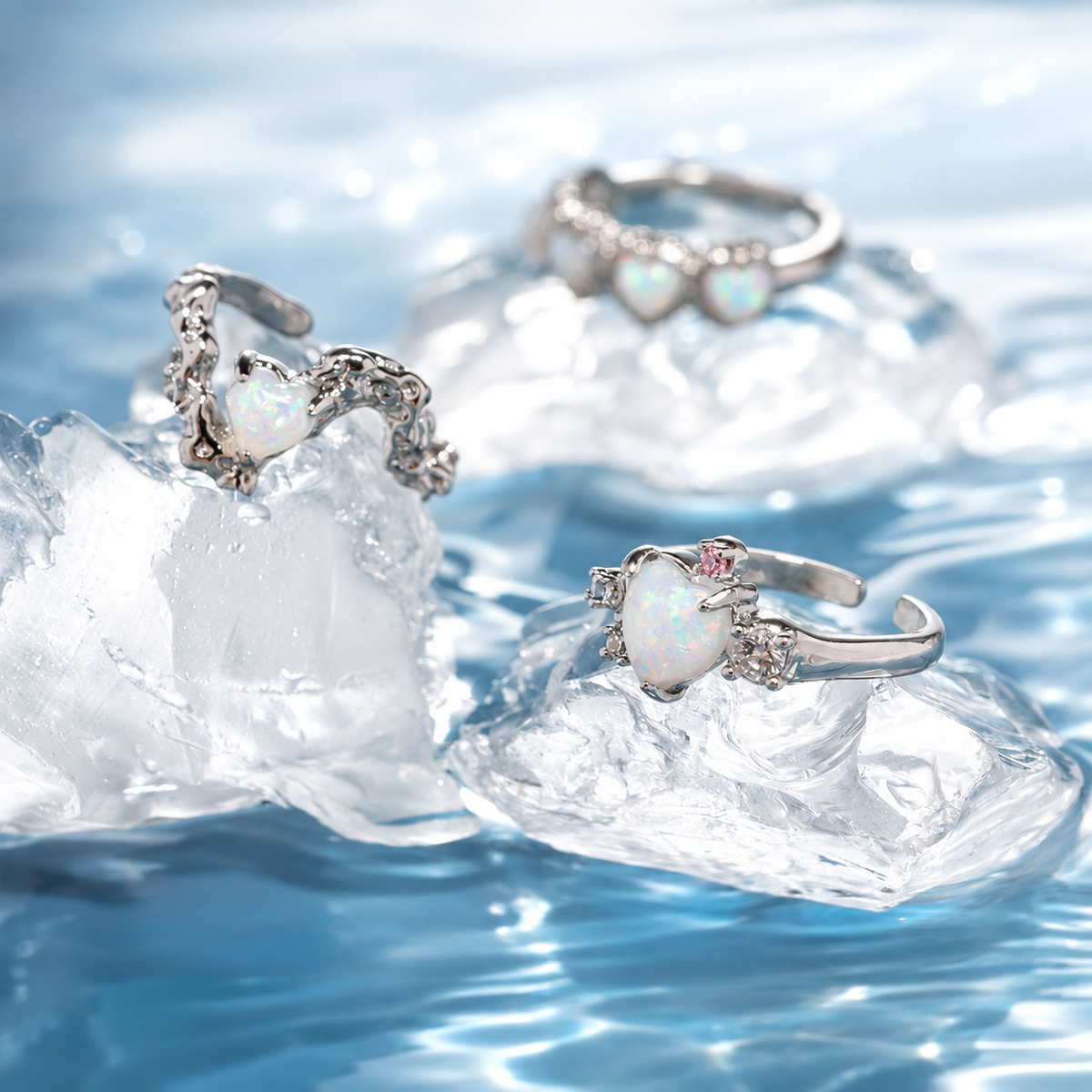 Dreamborne Opal Heart Rings