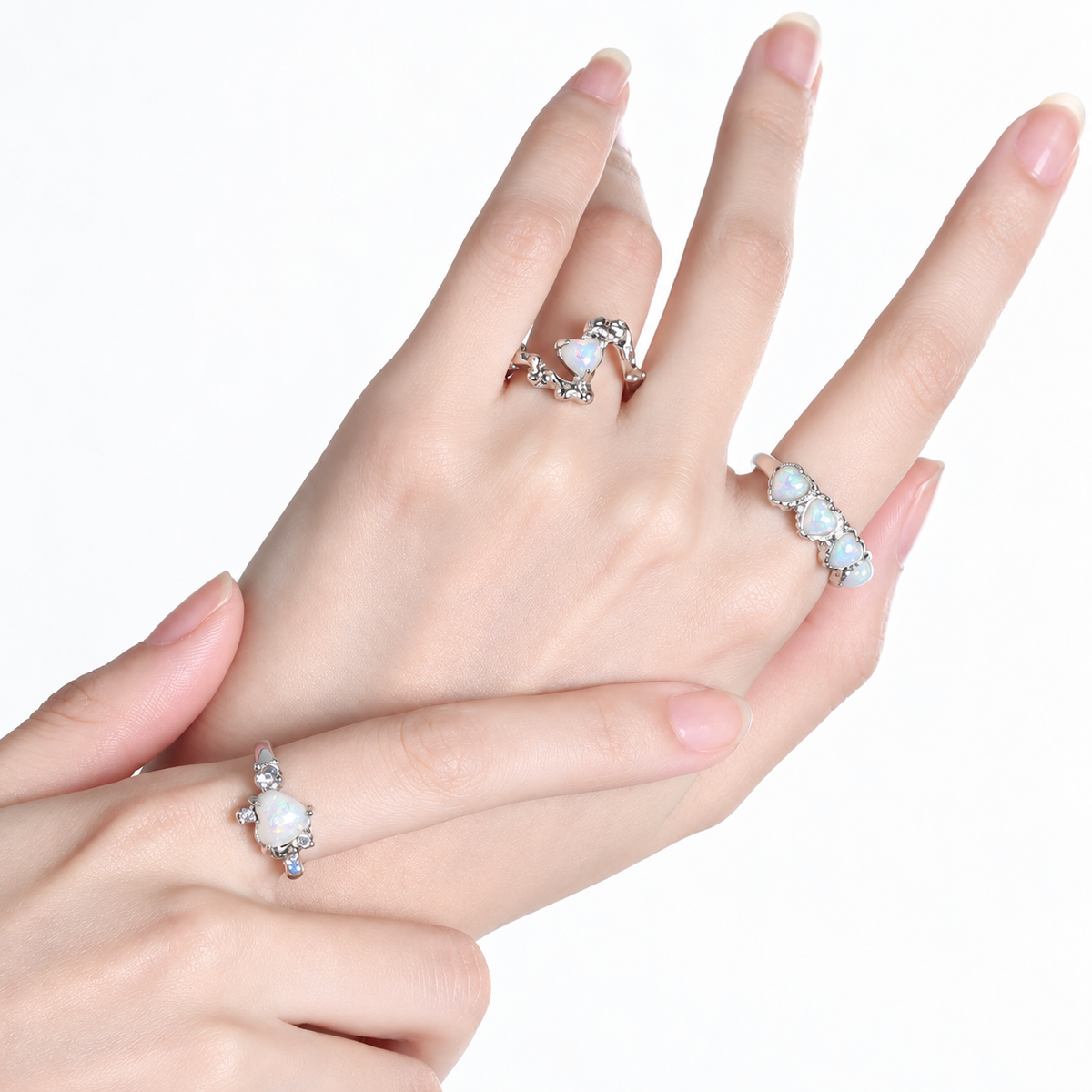 Dreamborne Opal Heart Rings