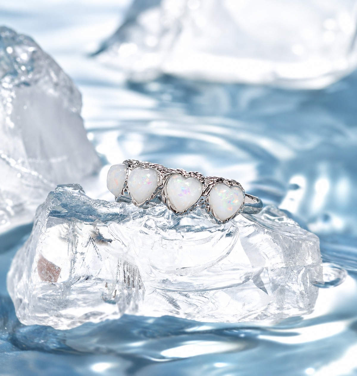 Dreamborne Opal Heart Rings