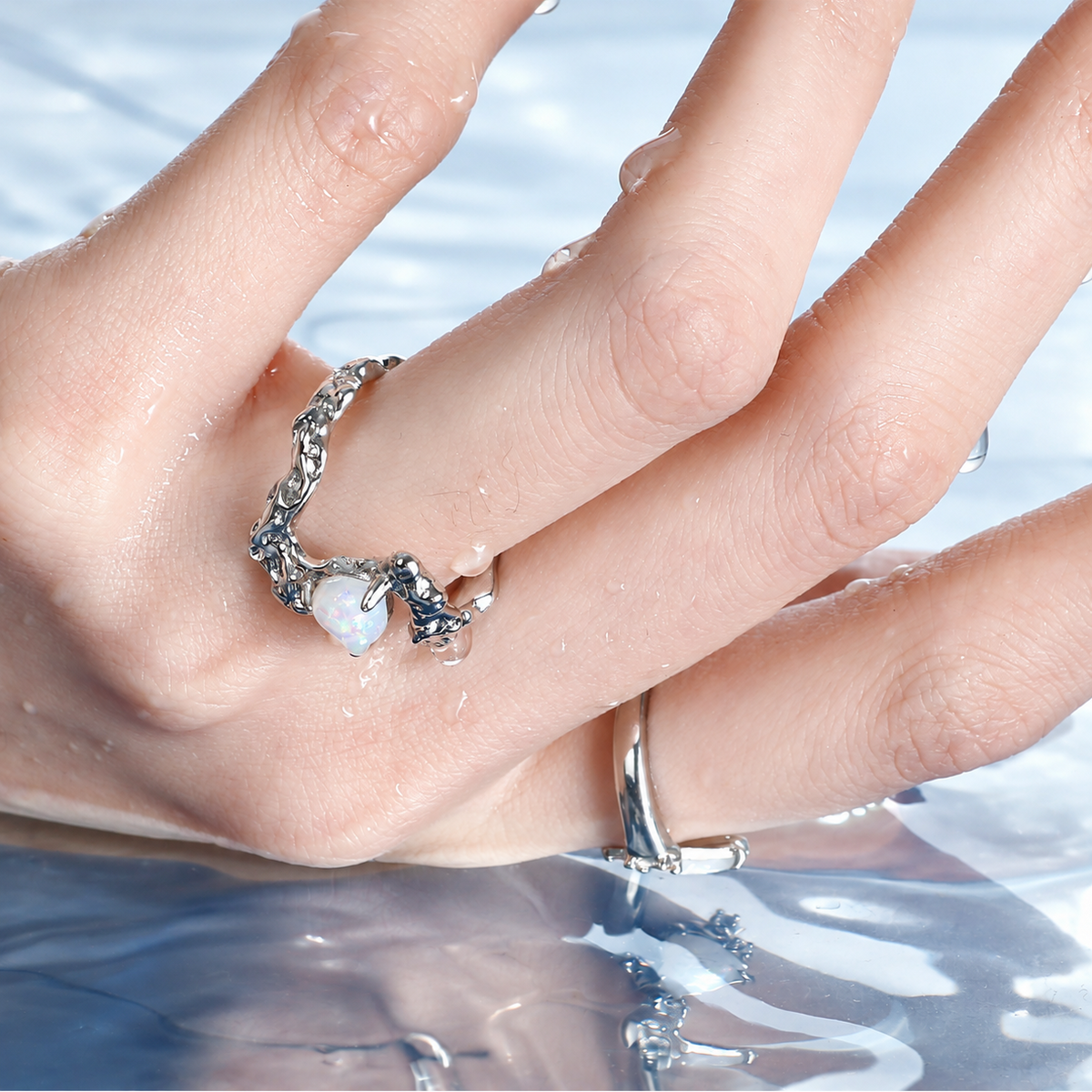 Dreamborne Opal Heart Rings