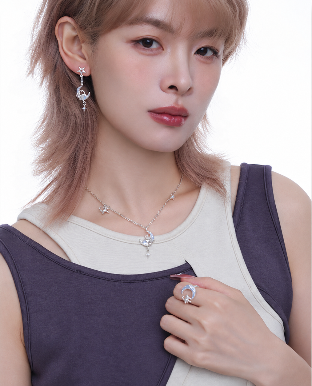 Lunette Asymmetrical Earrings