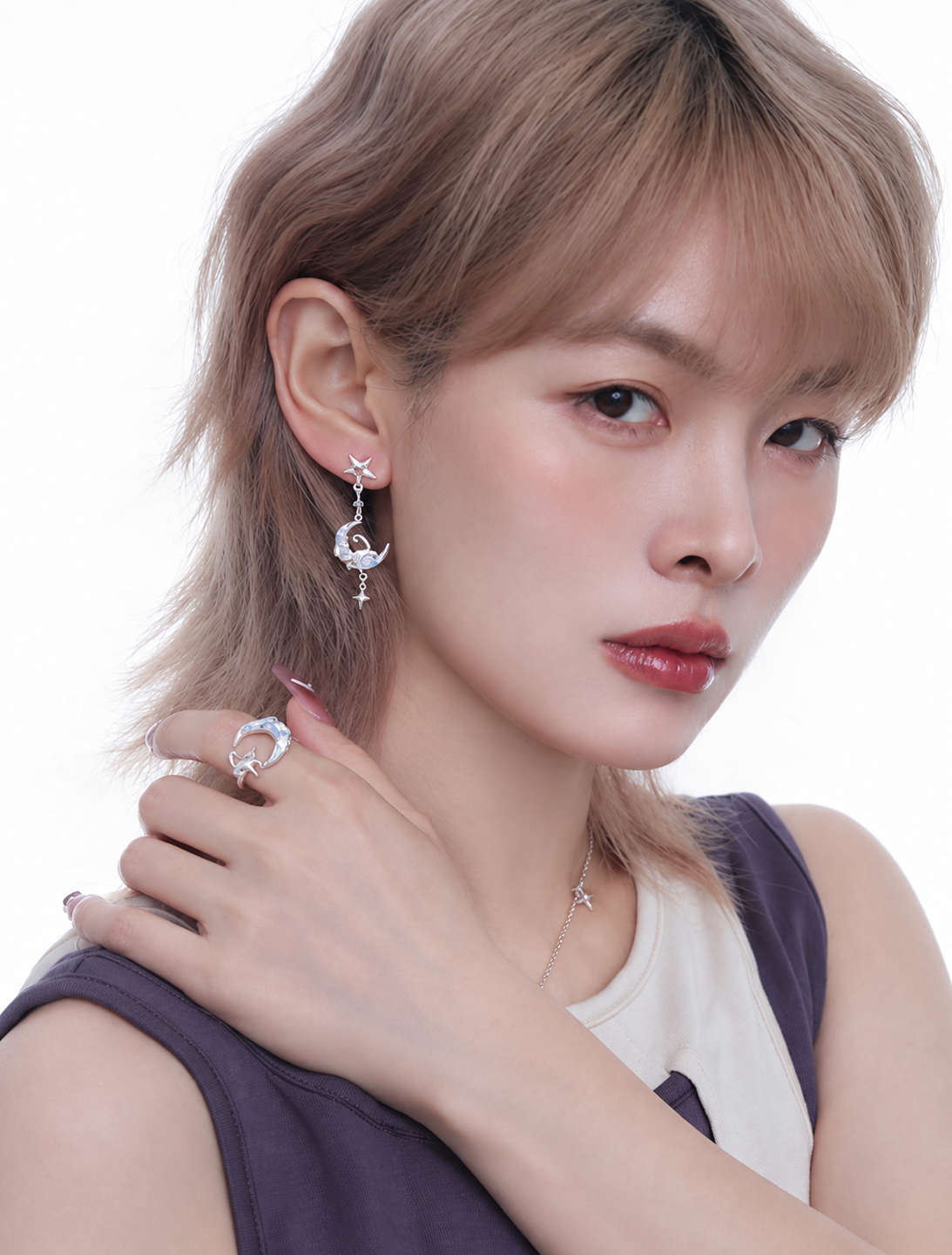 Lunette Asymmetrical Earrings