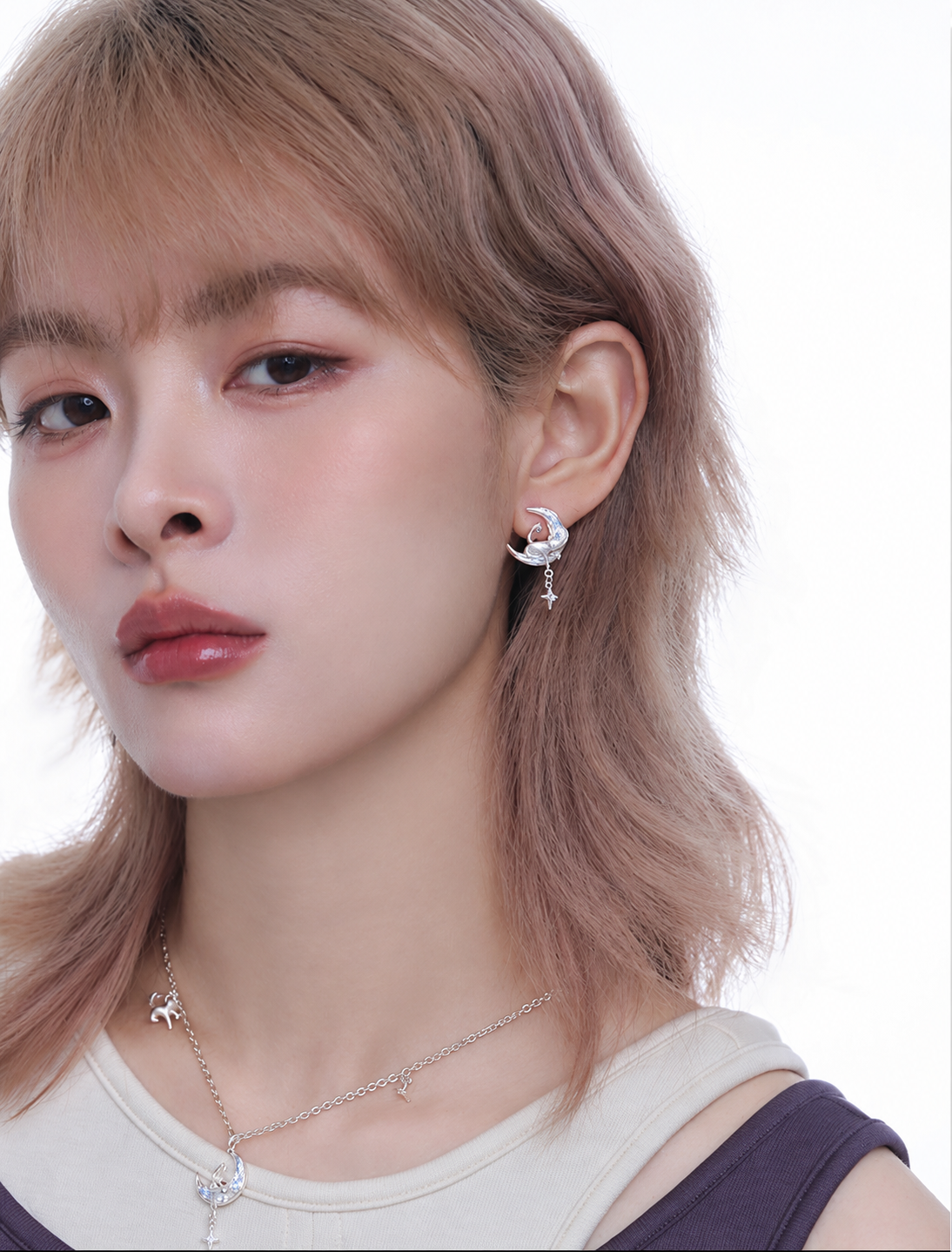 Lunette Asymmetrical Earrings
