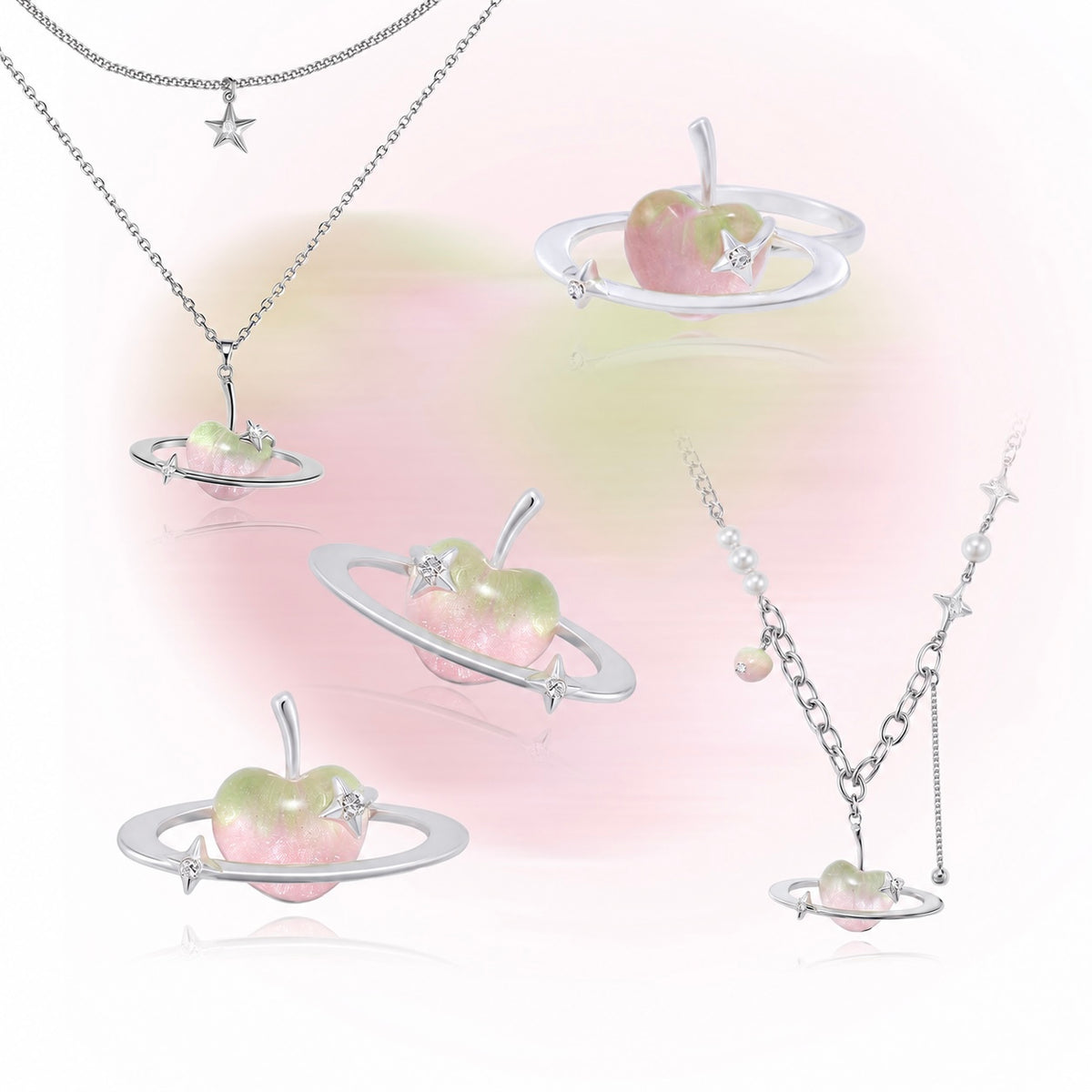 Apple Orbit Layered Necklace