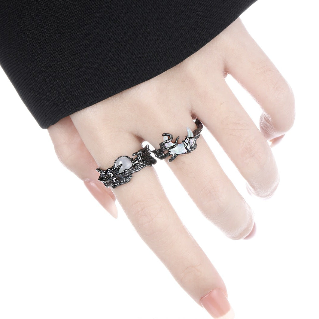 Black Lunar Mist Rings
