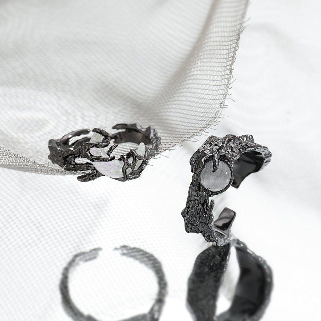 Black Lunar Mist Rings